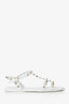 Valentino White Rubber Rockstud Sandals Size 40