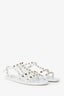 Valentino White Rubber Rockstud Sandals Size 40