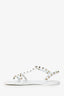 Valentino White Rubber Rockstud Sandals Size 40