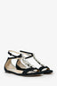 Jimmy Choo Black Suede Crystal Embellished Sandals Size 38.5