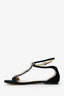 Jimmy Choo Black Suede Crystal Embellished Sandals Size 38.5