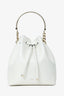 Jimmy Choo White Leather Bonbon Bucket Bag