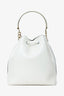 Jimmy Choo White Leather Bonbon Bucket Bag