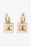 Pre-Loved Chanel™ 2023 Gold-tone Resin CC Square Drop Earrings