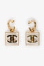 Pre-Loved Chanel™ 2023 Gold-tone Resin CC Square Drop Earrings