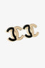 Pre-Loved Chanel™ Beige/Black Enamel CC Earrings