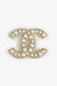 Pre-Loved Chanel™ Gold-plated Faux Pearl & Strass CC Brooch