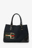 Gucci Black GG Canvas Horsebit Tote Bag