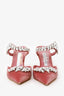 Manolo Blahnik Pink Velvet Crystal Embellishments Lurum Mules Size 36