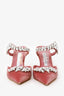 Manolo Blahnik Pink Velvet Crystal Embellishments Lurum Mules Size 36