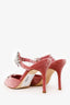 Manolo Blahnik Pink Velvet Crystal Embellishments Lurum Mules Size 36