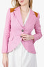 Smythe Pink Linen Suede Patch Blazer Size 4