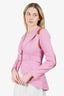 Smythe Pink Linen Suede Patch Blazer Size 4