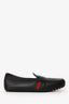 Gucci Black Leather Web Loafers Size 6.5 Mens