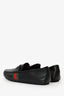 Gucci Black Leather Web Loafers Size 6.5 Mens