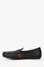 Gucci Black Leather Web Loafers Size 6.5 Mens