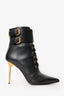Balmain Black Leather Uria Lace-up Ankle Boots Size 37