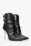 Balmain Black Leather Uria Lace-up Ankle Boots Size 37