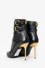 Balmain Black Leather Uria Lace-up Ankle Boots Size 37