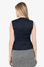 Maje Black Wool Crystal Button Sleeveless Jacket Size 1