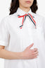 Thom Browne White Bow Detail Short Sleeve Shirt Size 40