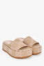 Gucci Beige/Pink GG Monogram Canvas Platform Sandals Size 35