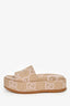 Gucci Beige/Pink GG Monogram Canvas Platform Sandals Size 35