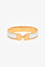 Hermès Gold Toned/White Clic Bracelet