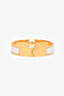 Hermès Gold Toned/White Clic Bracelet