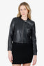 Sandro Black Leather Zip-up Jacket Size 1