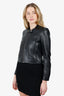 Sandro Black Leather Zip-up Jacket Size 1