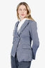 Veronica Beard Blue/White Detachable Hoodie Schoolboy Jacket Size 2