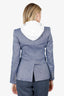 Veronica Beard Blue/White Detachable Hoodie Schoolboy Jacket Size 2