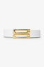 Victoria Beckham White Leather Logo Buckle Belt Size L