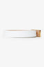 Victoria Beckham White Leather Logo Buckle Belt Size L