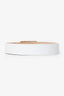 Victoria Beckham White Leather Logo Buckle Belt Size L