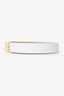 Victoria Beckham White Leather Logo Buckle Belt Size L