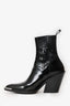 Paco Rabanne Black Leather Western Boots Size 38