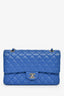 Pre-Loved Chanel™ 2016 Cobalt Blue Lambskin Medium Double Flap Shoulder Bag SHW