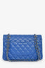 Pre-Loved Chanel™ 2016 Cobalt Blue Lambskin Medium Double Flap Shoulder Bag SHW