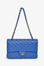 Pre-Loved Chanel™ 2016 Cobalt Blue Lambskin Medium Double Flap Shoulder Bag SHW