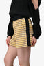Maje Yellow/Black Tweed High Waisted Shorts Size 34