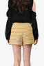 Maje Yellow/Black Tweed High Waisted Shorts Size 34