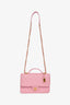 Pre-Loved Chanel™ 2022 Bubblegum Pink Caviar 'School Memory' Top Handle with Aged Gold Hardware