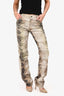 Blumarine Brown/Beige Printed Straight Leg Jeans Size 6