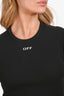 Off-White Black Ribbed Logo T-Shirt Size 36