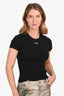 Off-White Black Ribbed Logo T-Shirt Size 36