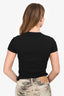 Off-White Black Ribbed Logo T-Shirt Size 36