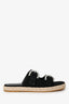 Stuart Weitzman Black Suede 'Tomi' Pearl Espadrilles Size 8.5