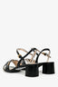 Prada Black Patent Saffiano Leather Kitten Heels Size 37.5